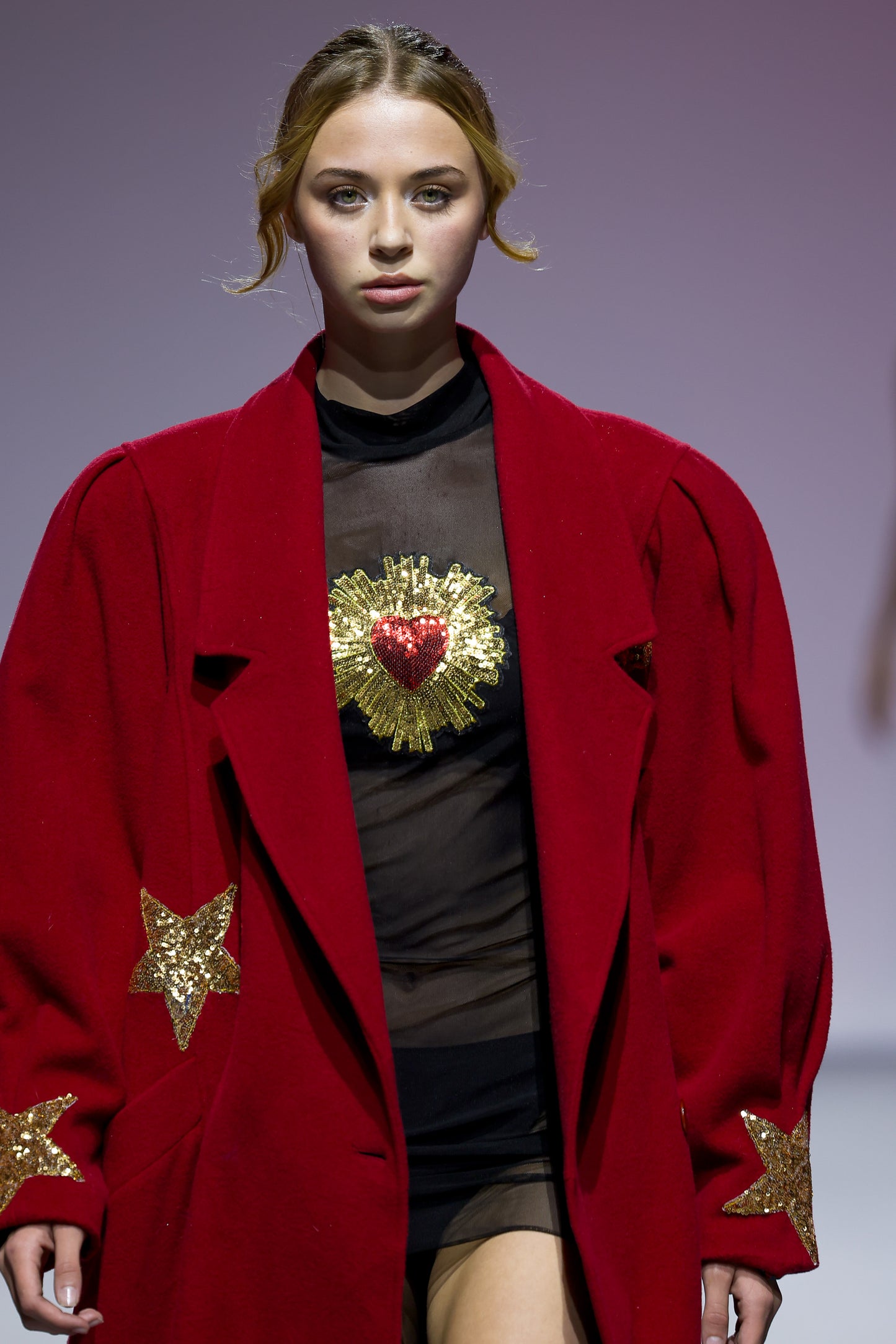 Upcycled Red Vintage Coat "Is Love Absurd?"