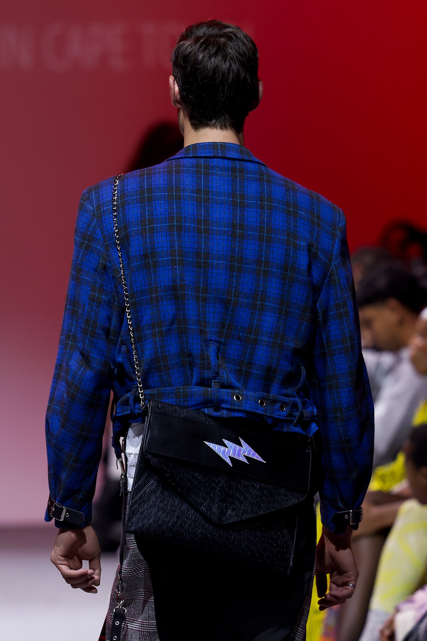 Jimi Hendrix Jacket, Lace Top with Zips & Pleated Tartan Pants